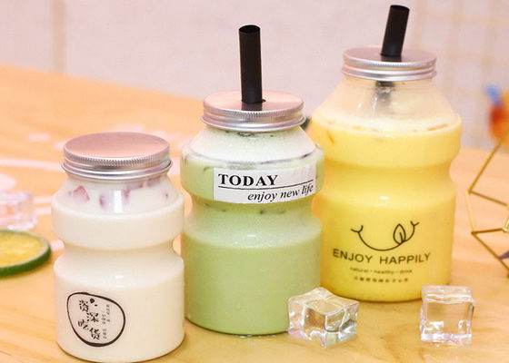 SGS Hole Cover Empty Plastic Milk Tea Pet Bottle With Caps 350ML 500ML 700ML