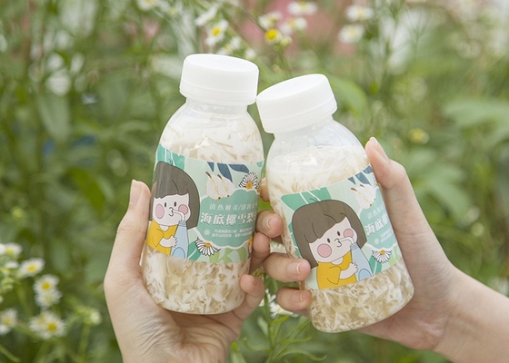 400ml 14oz Soya Sütü Çay Şişeleri Isıya Dayanıklı Kare Plastik Meyve Suyu Şişesi Sulu