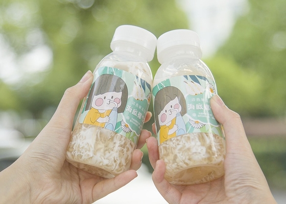 400ml 14oz Soya Sütü Çay Şişeleri Isıya Dayanıklı Kare Plastik Meyve Suyu Şişesi Sulu