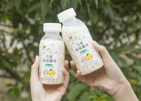 400ml 14oz Soya Sütü Çay Şişeleri Isıya Dayanıklı Kare Plastik Meyve Suyu Şişesi Sulu