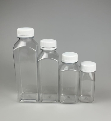 Şeffaf / Özel Renk 250ml 350ml 500ml PET Gıda Sınıfı Meyve suyu Kapaklı Plastik Şişe