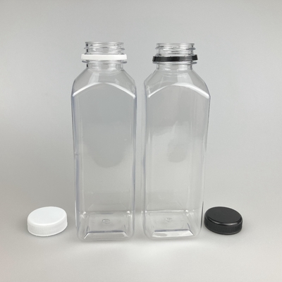 8 oz 16 oz açık plastik meyve suyu konteyneri PP kapağı ile kare