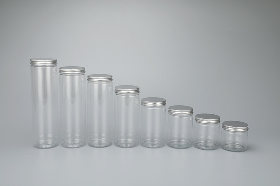 Özel baskı Plastik kavanoz konteynerleri 65 mm çaplı ve uzun ömürlü malzeme