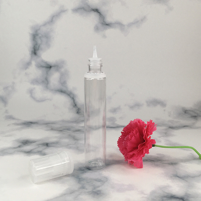 20 ml PET Beyaz Şeffaf Vücut Siyah Kapak Kapaklı Plastik Şişeler Meyve Yağı için
