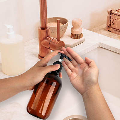 Yüksek Kalite Özel Renkli Amber 100ml 200ml 250ml 300ml 500ml Losyon Pompa Gel PET Şişeleri