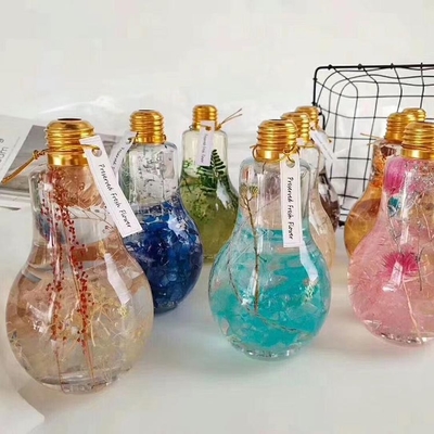 500ml Alüminyum Kapalı Plastik Lamba ampul şeklinde Meyve Şişesi