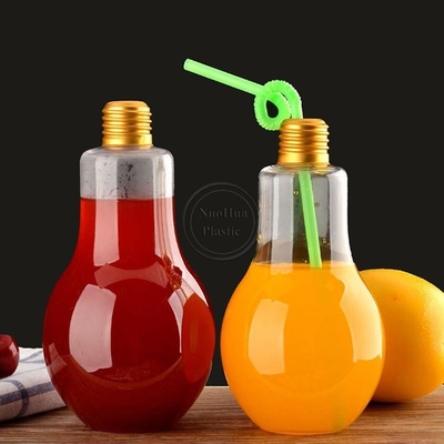 Orta Boyutlu Açık Plastik Süt Çay Şişeleri 0.5kg Kapasiteli Halkası ile Kare Yuvarlak Şekil