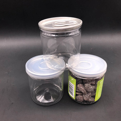 Gıda kalitesi Pop Dönerleri 80 mm çaplı 300# Alüminyum kolay açık uçlu PET açık plastik kavanozlar
