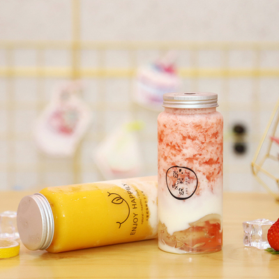 Modern Süt Çayı Şişeleri Elli Açık PET Plastik Özel Renkli