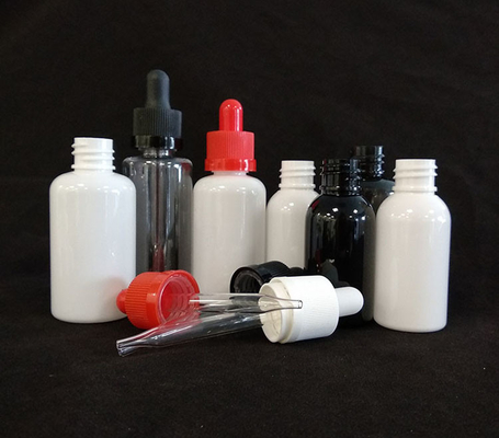 Özel Logo Dropper Şişeler Set Şeffaf Siyah Çeşitli Boyutlar 10ml-120ml Yumuşak Yüzey 5000pcs Baskı