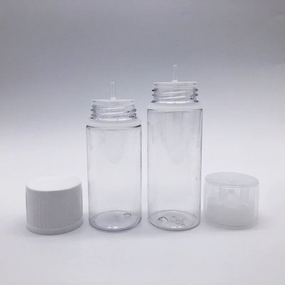 E Sıvı Yuvarlak PET Şişesi Çeşit Paketi Çocuklara karşı Koruyucu Boynuz Şeffaf 10ml - 100ml Boyut