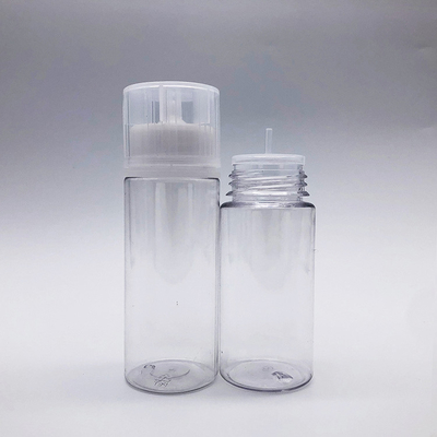 E Sıvı Yuvarlak PET Şişesi Çeşit Paketi Çocuklara karşı Koruyucu Boynuz Şeffaf 10ml - 100ml Boyut