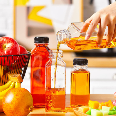 Kapağında 120ml-500ml kapasiteli bir vida bulunan kare yuvarlak yalıtımlı süt çayı şişeleri