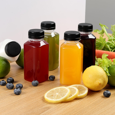 Kollu, kare yuvarlak plastik süt çayı şişeleri 120 ml 250 ml 350 ml 500 ml kapasiteli