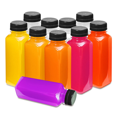 Kollu, kare yuvarlak plastik süt çayı şişeleri 120 ml 250 ml 350 ml 500 ml kapasiteli