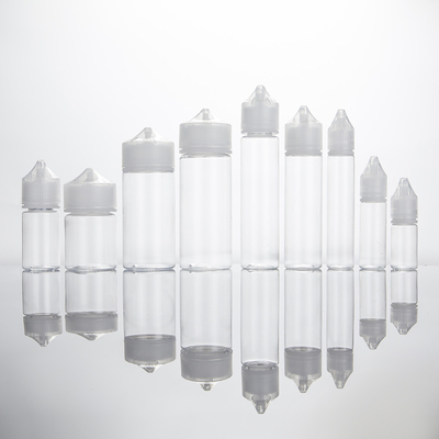 Sıvı için özelleştirilmiş logo şişeleri E Sıvı şişe Şeffaf vida kapağı Vape suyu konteyneri