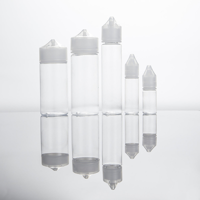 Sıvı için özelleştirilmiş logo şişeleri E Sıvı şişe Şeffaf vida kapağı Vape suyu konteyneri