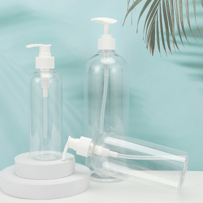 Yuvarlak PMMA Plastik Losyon Şişeleri Özelleştirilebilir Şekil PET Yakası UV Elektroplat Kapak 250ml-500ml