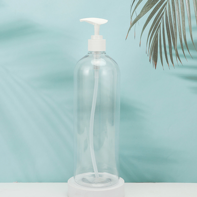 Yuvarlak PMMA Plastik Losyon Şişeleri Özelleştirilebilir Şekil PET Yakası UV Elektroplat Kapak 250ml-500ml