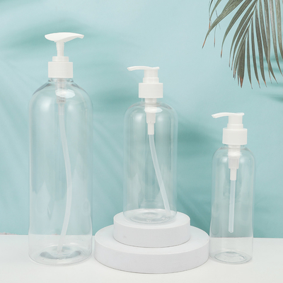 Yuvarlak PMMA Plastik Losyon Şişeleri Özelleştirilebilir Şekil PET Yakası UV Elektroplat Kapak 250ml-500ml