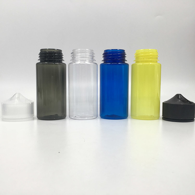 100 ml Şeffaf Yuvarlak E Sıvı Şişe Çocuklara Karşı Koruyucu Vuruşlu Kapak