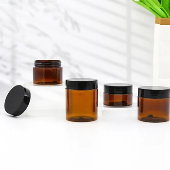 Şeffaf Tasarım Alüminyum Kapaklı Kapaklı Kavanoz Konteynerleri Set - 2oz 8oz Kapasite