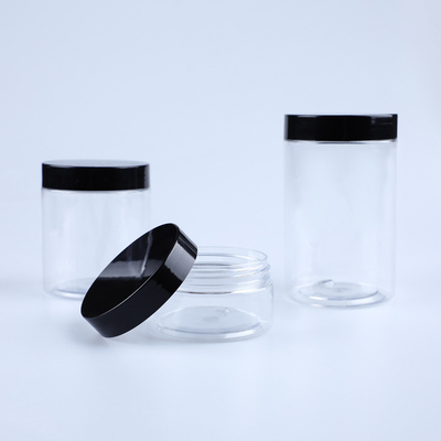 Evcil hayvanlar için plastik kavanozlar Gıda ambalajı için alüminyum kapaklı temiz boş kurabiye plastik kapak
