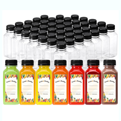 Modern Kare Yuvarlak Cam Süt Çay Şişeleri 120ml 250ml 500ml Kapasite