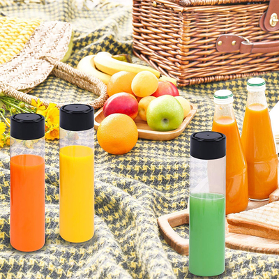 BPA içermeyen süt çayı şişeleri, kapağında vida bulunan kare yuvarlak şekil ve kullanışlı sap