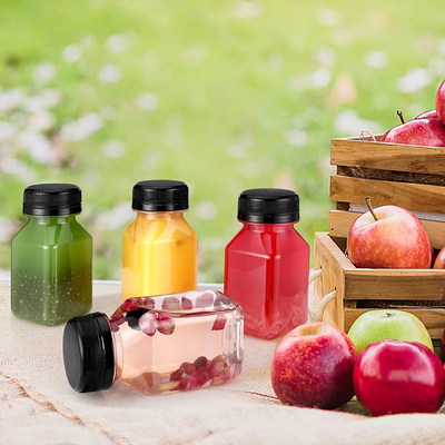 Sızdırmaz Plastik Süt Çay Şişeleri Kare Yuvarlak Şekil 120ml-500ml Kapasite