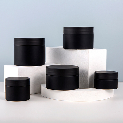 Kozmetik Paketleme PET Deri Bakım Kremi Kavanoz 30ml 60ml 100ml 150ml Siyah Plastik Kavanozlar