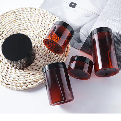 Kozmetik Paketleme PET Deri Bakım Kremi Kavanoz 30ml 60ml 100ml 150ml Siyah Plastik Kavanozlar