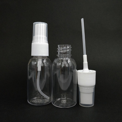 30 ml onluk PET Plastik Boş Yeniden Doldurulabilir Kara Beyaz Kapaklı Açık Sis Spray Şişesi