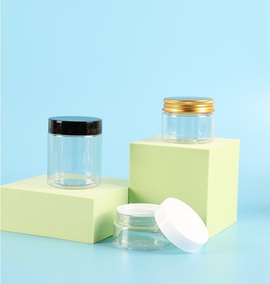 Toptan satış 8oz 100ML 200ML 250ML 500ML Özel Boş Geniş Ağız Lüks Plastik PE Kozmetik Vücut Tereyağı Kavanozları