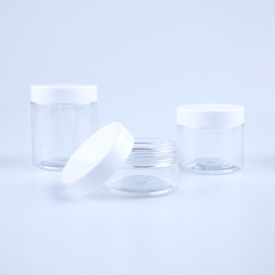 PET plastik kavanoz 1oz 2oz 4oz 6oz 8oz 12oz 16oz Alüminyum kapağı olan açık geniş ağızlı plastik kavanozlar