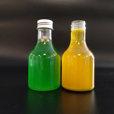 Kapaklarda vidaları olan kare / yuvarlak sızıntı geçirmez plastik süt çayı şişeleri