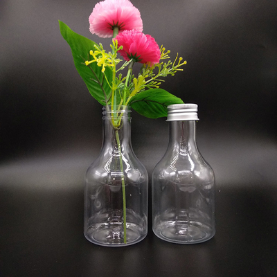 Kapaklarda vidaları olan kare / yuvarlak sızıntı geçirmez plastik süt çayı şişeleri