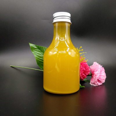Kapaklarda vidaları olan kare / yuvarlak sızıntı geçirmez plastik süt çayı şişeleri