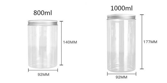 PET kavanozlar gıda kalitesi beyaz plastik 4oz 8oz 300ml 500ml yuvarlak şekil boş göz kremi yüz kremi kavanoz 16oz
