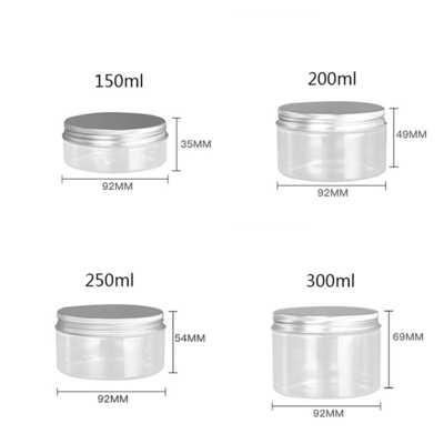 PET kavanozlar gıda kalitesi beyaz plastik 4oz 8oz 300ml 500ml yuvarlak şekil boş göz kremi yüz kremi kavanoz 16oz