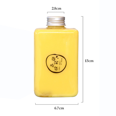 Ergonomik sapları olan sızdırmaz plastik süt çayı şişeleri