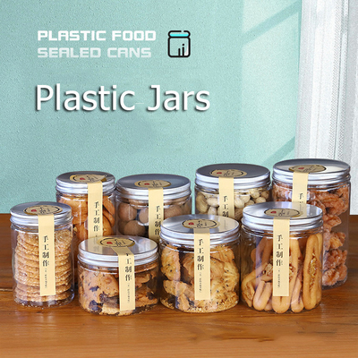 Üreticisi toptan boş şekerli fındıklar için plastik kavanoz kapaklı plastik kavanozlar