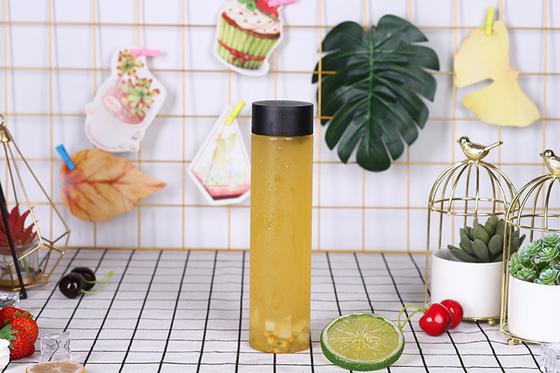 Çift Duvarlı Sızdırmaz Tek kullanımlık Plastik Kare Götürülebilir Süt Çay Şişesi