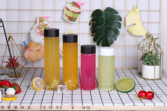 Çift Duvarlı Sızdırmaz Tek kullanımlık Plastik Kare Götürülebilir Süt Çay Şişesi