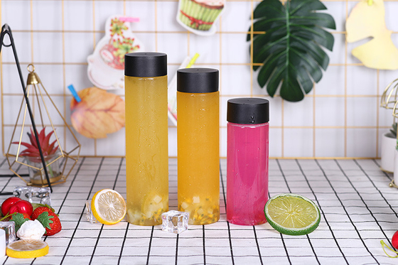 Çift Duvarlı Sızdırmaz Tek kullanımlık Plastik Kare Götürülebilir Süt Çay Şişesi
