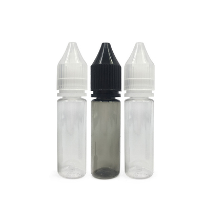 15 ml Şeffaf Çocuklara Karşı PET Plastik Şişe E Sıvısı İçin