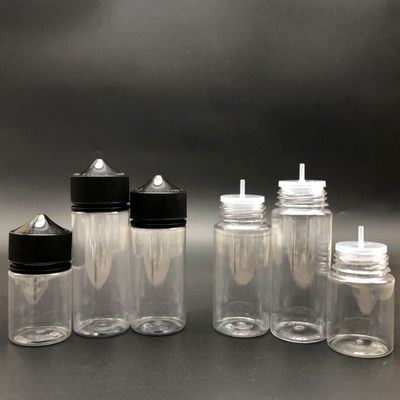 Özelleştirilebilir Açık PET E Sıvı Şişeler 10ml 15ml 30ml 60ml 80ml 100ml Kapasite