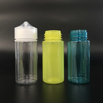 E sıvısı için metal vida kapaklı 100 ml açık PET plastik şişeler