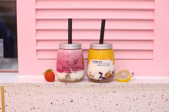 Sızdırmaz renkli plastik sap süt çay suyu şişeleri