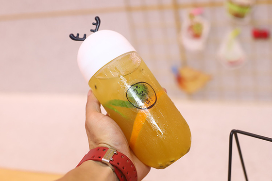 Kapaklı sızdırmaz plastik süt çay şişeleri